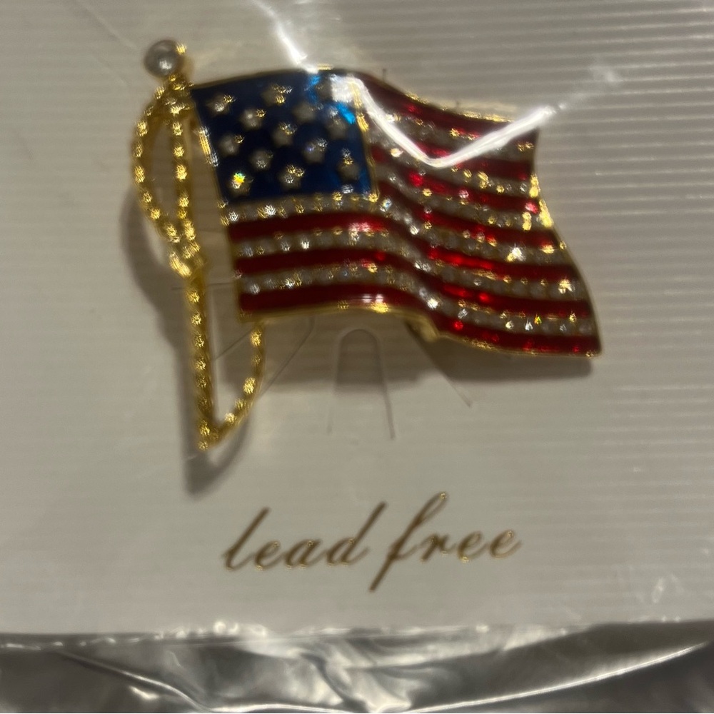 American Flag Brooch - Picture 2 of 3